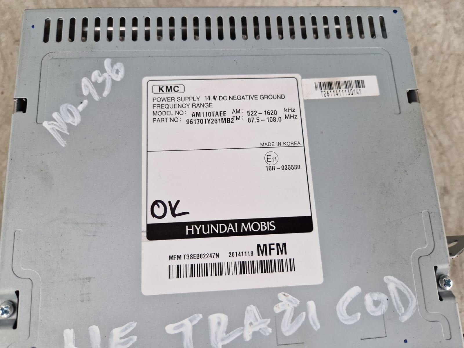 Radio CD MPC Bluetooth Kia Picanto 20112016 god 961701Y261MB2